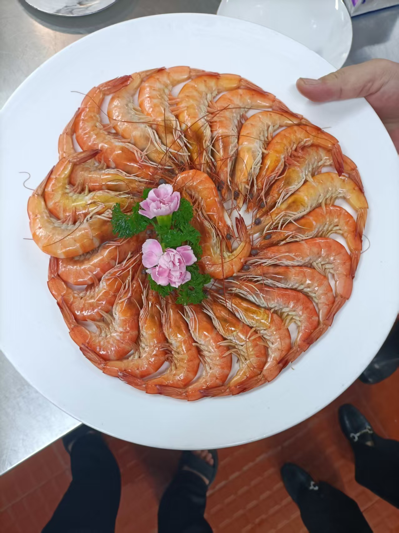 白灼虾（花形摆盘）