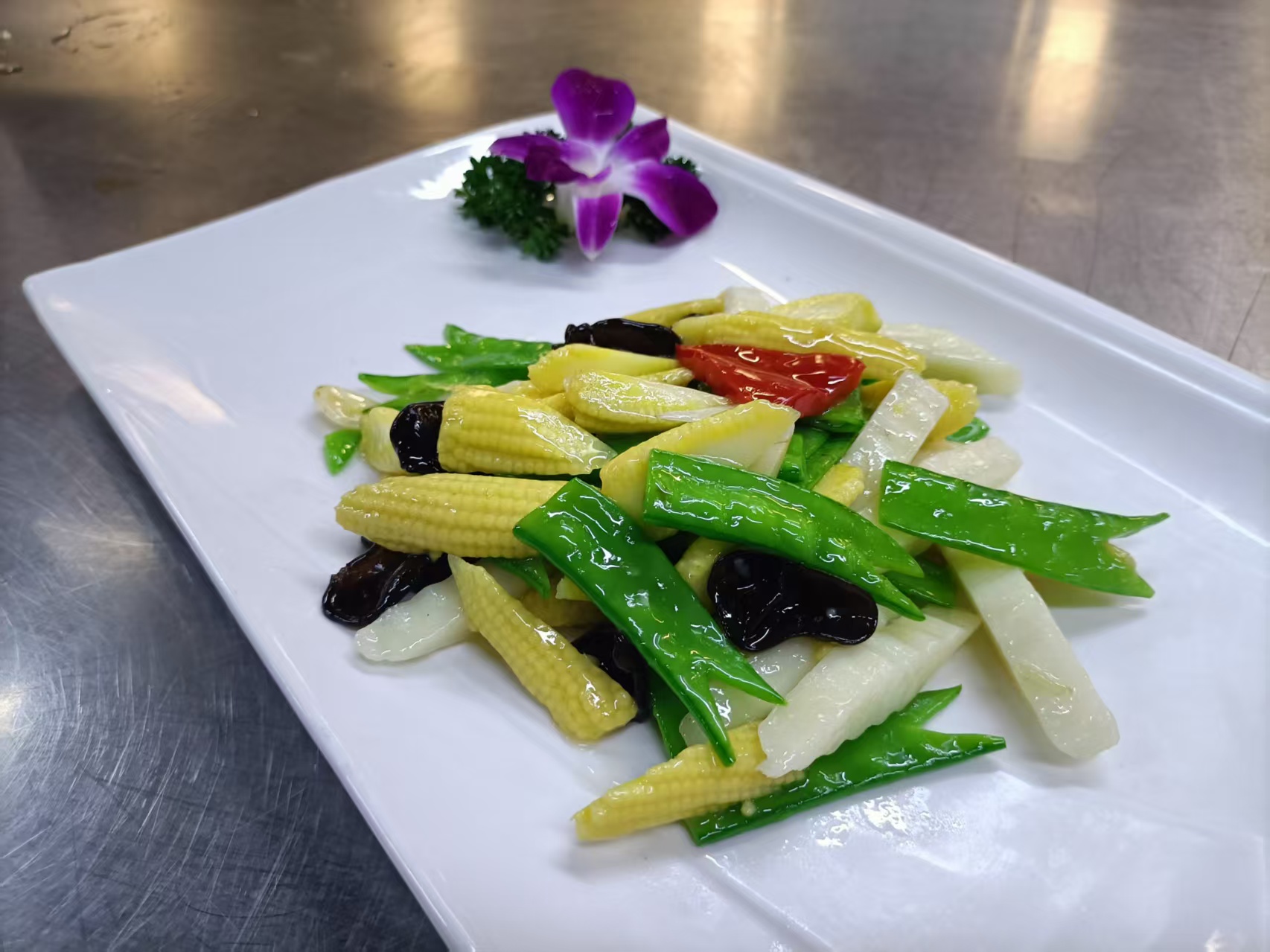 小炒玉米笋荷兰豆山药