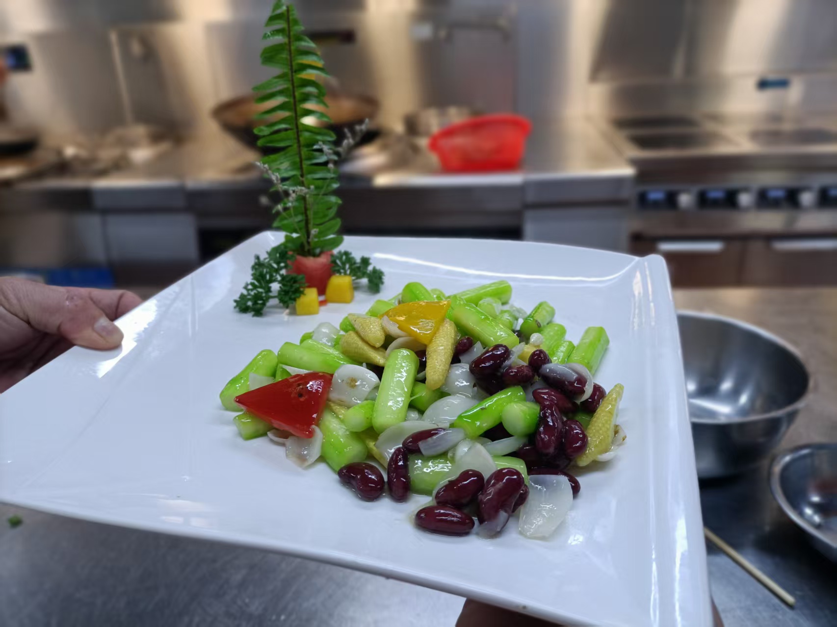 四季豆炒红腰豆